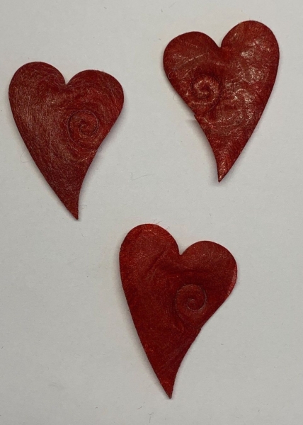 Stoff-Herzen rot, geschwungen